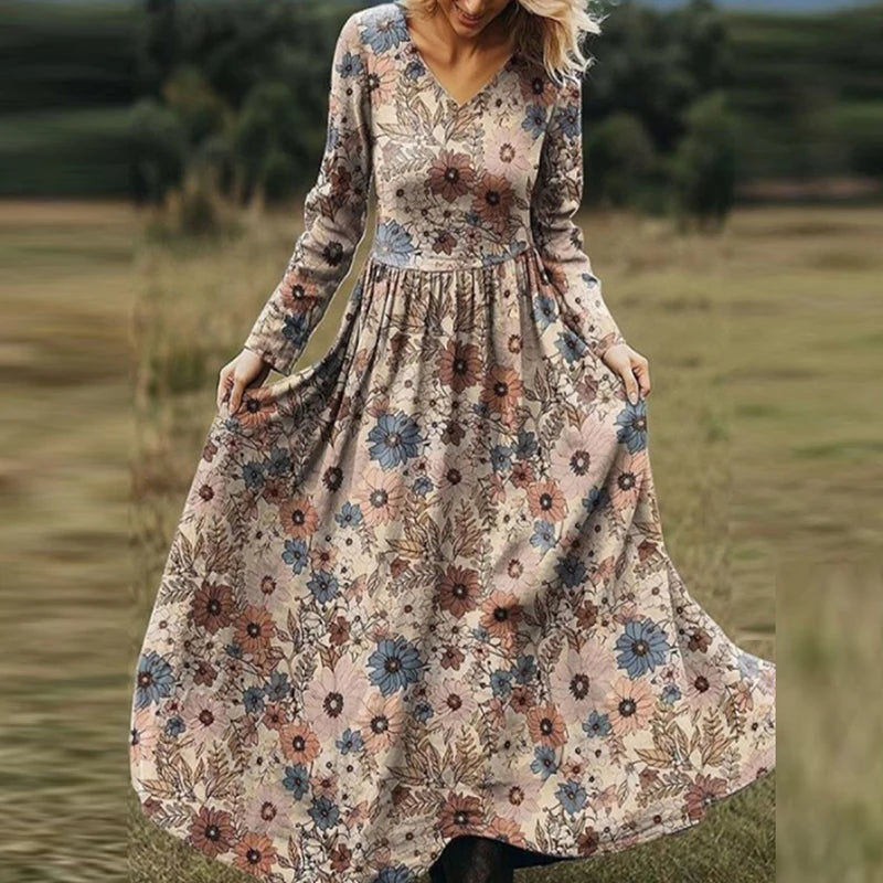 Robe Bohème Plissée Élégante