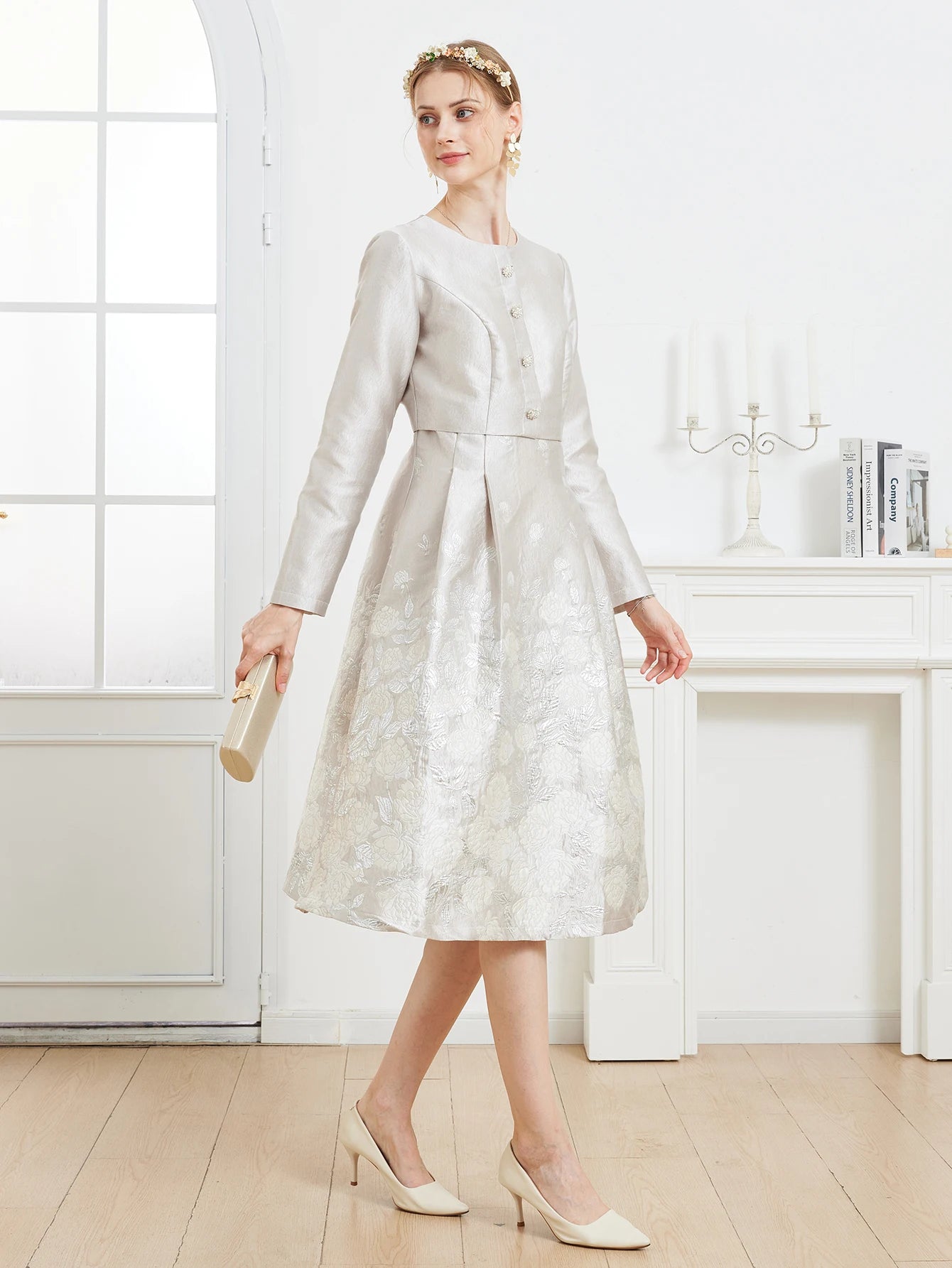 Robe Jacquard Fleurie Luxe