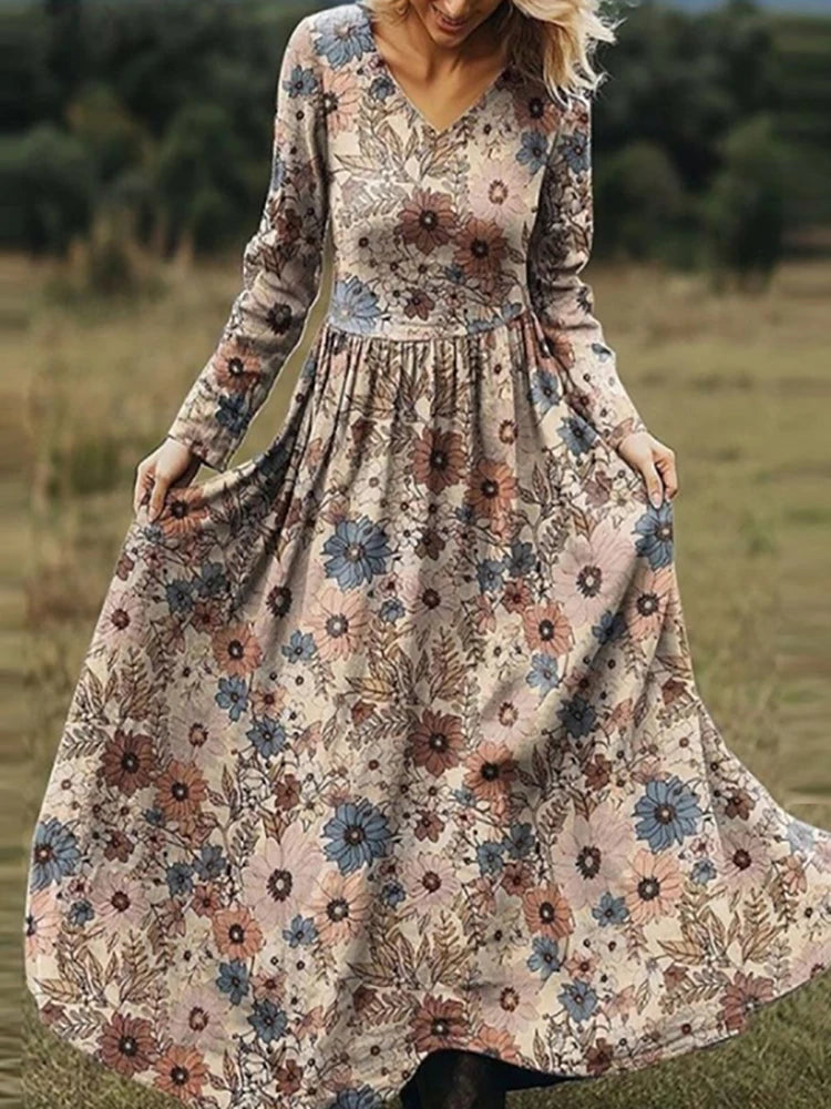 Robe Bohème Plissée Élégante