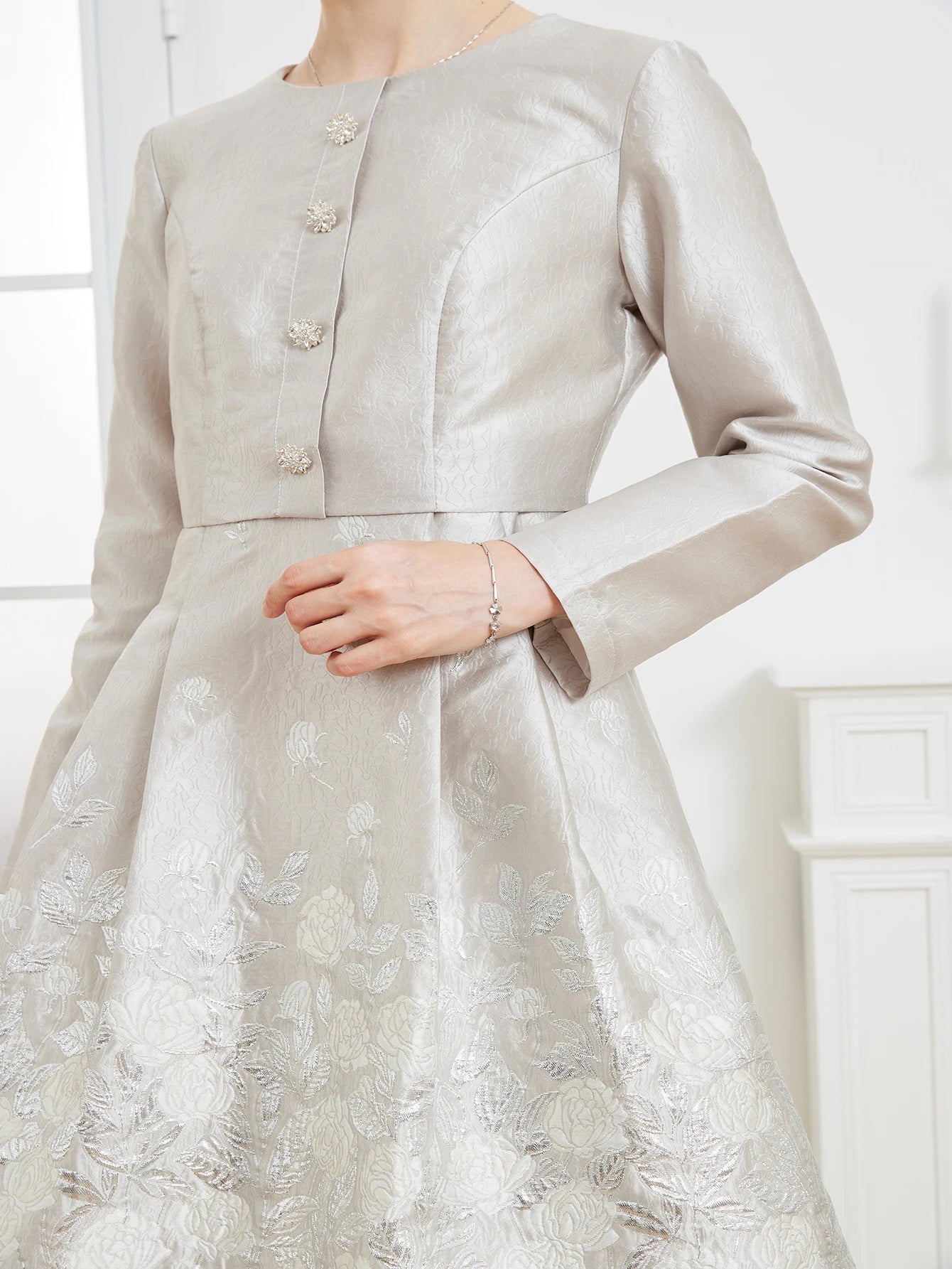 Robe Jacquard Fleurie Luxe