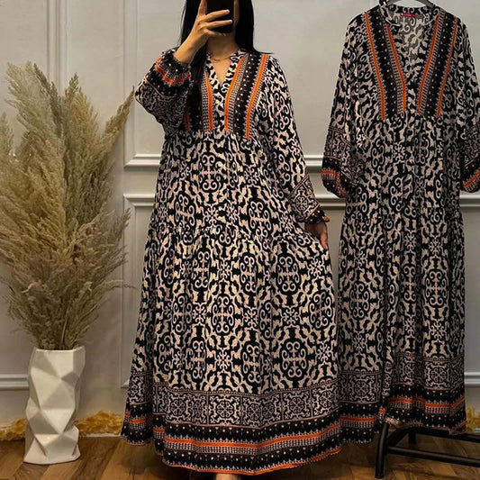 Robe Longue Géométrique Élégante